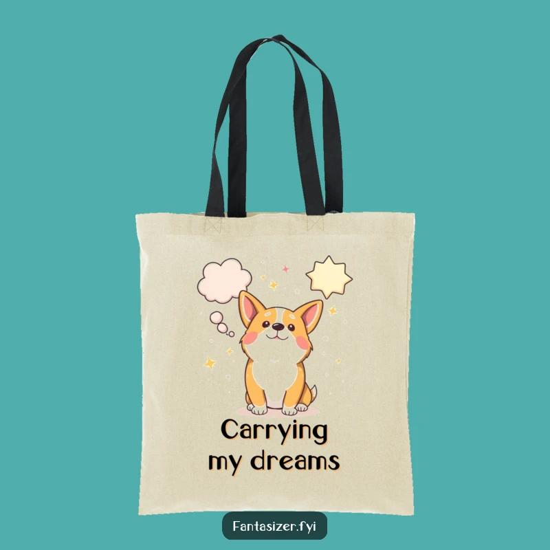 Funny Corgi Dreamer Tote Bag - Carry Your Dreams in Style