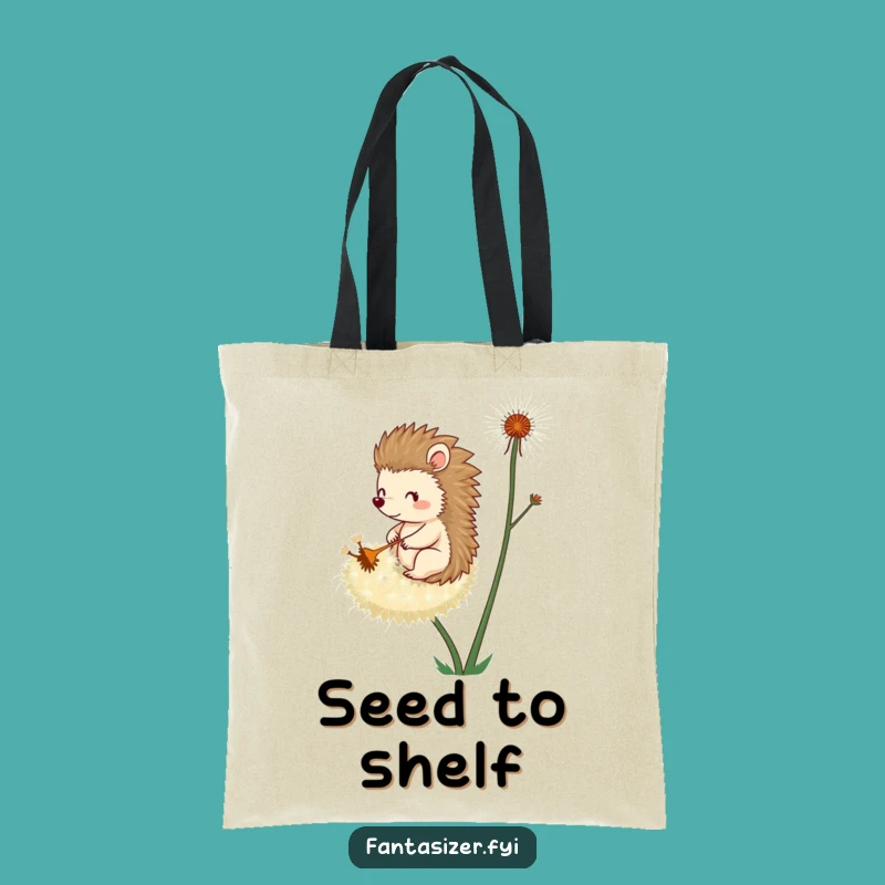 Funny Hedgehog Dandelion Tote Bag: Carry Your Whimsy Funny Gift