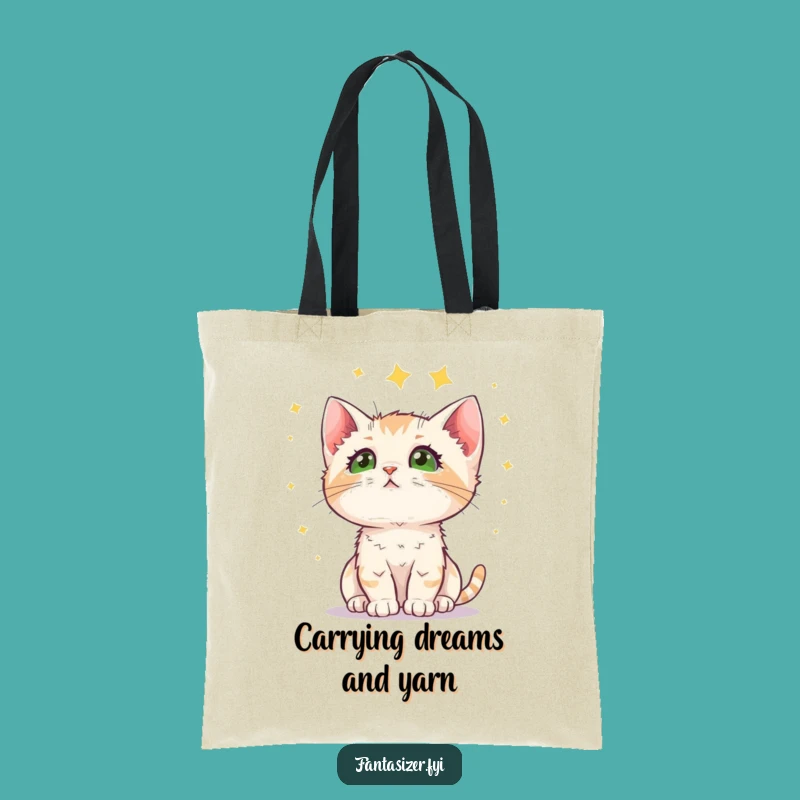 Funny Kitten Stargazing Tote Bag: Whimsical Celestial Wonder Carryall for Cat Lovers