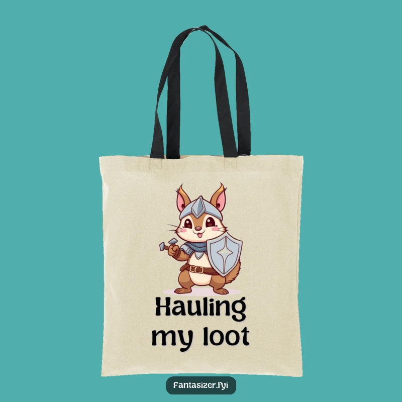 Funny Knight Squirrel Tote Bag - Carry Your Treasures, Hilarious Adventure Gear