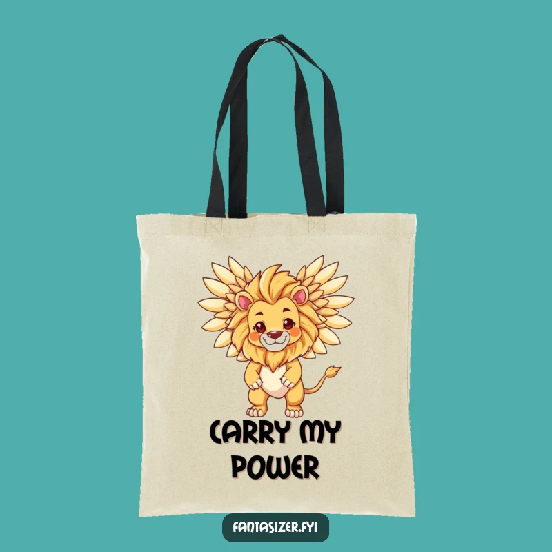 Funny Lion Power Tote Bag: Carry Majesty with this Humorous Design