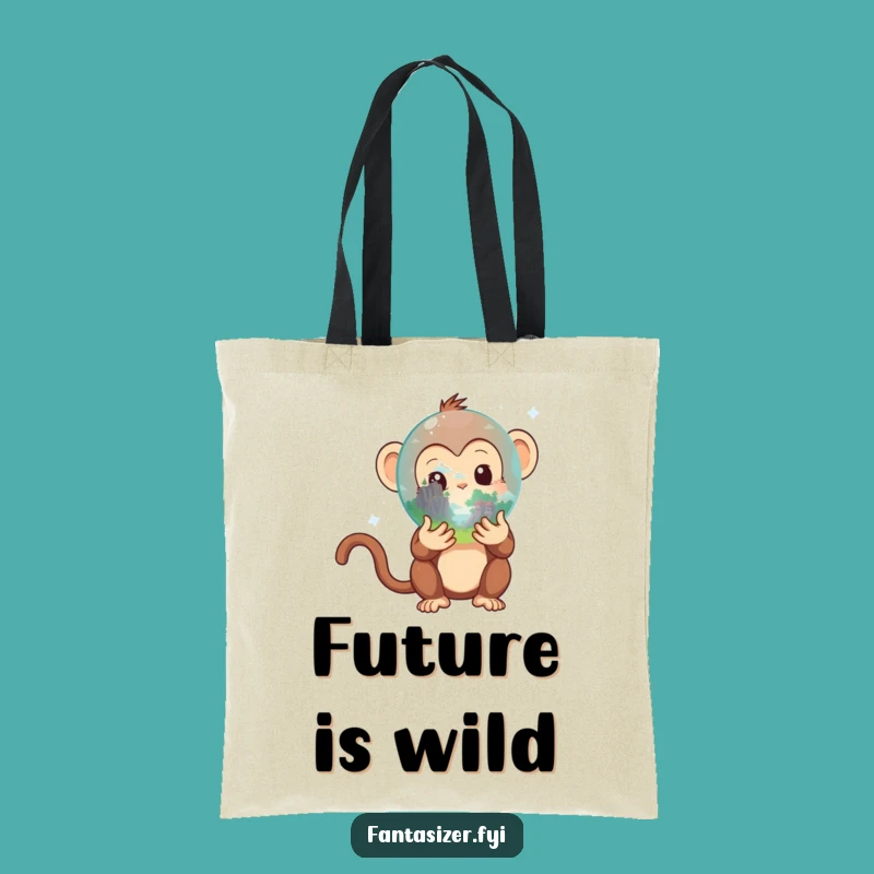 Funny Monkey Crystal Ball Tote Bag: Spacious & Stylish, Perfect Quirky Carryall Gift