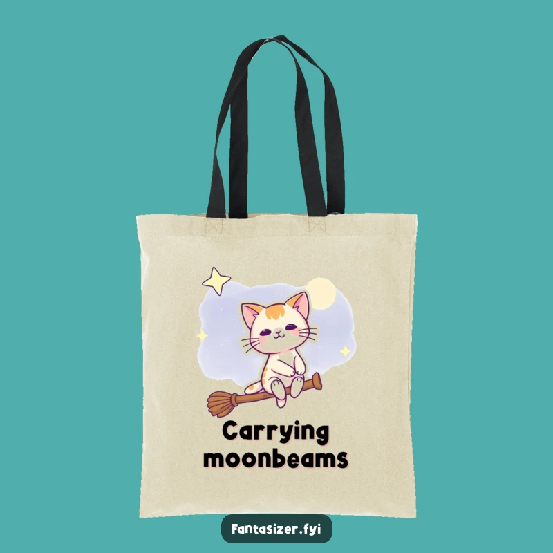 Funny Night Sky Cat Tote Bag - Carry Your Magic, Hilarious Accessory